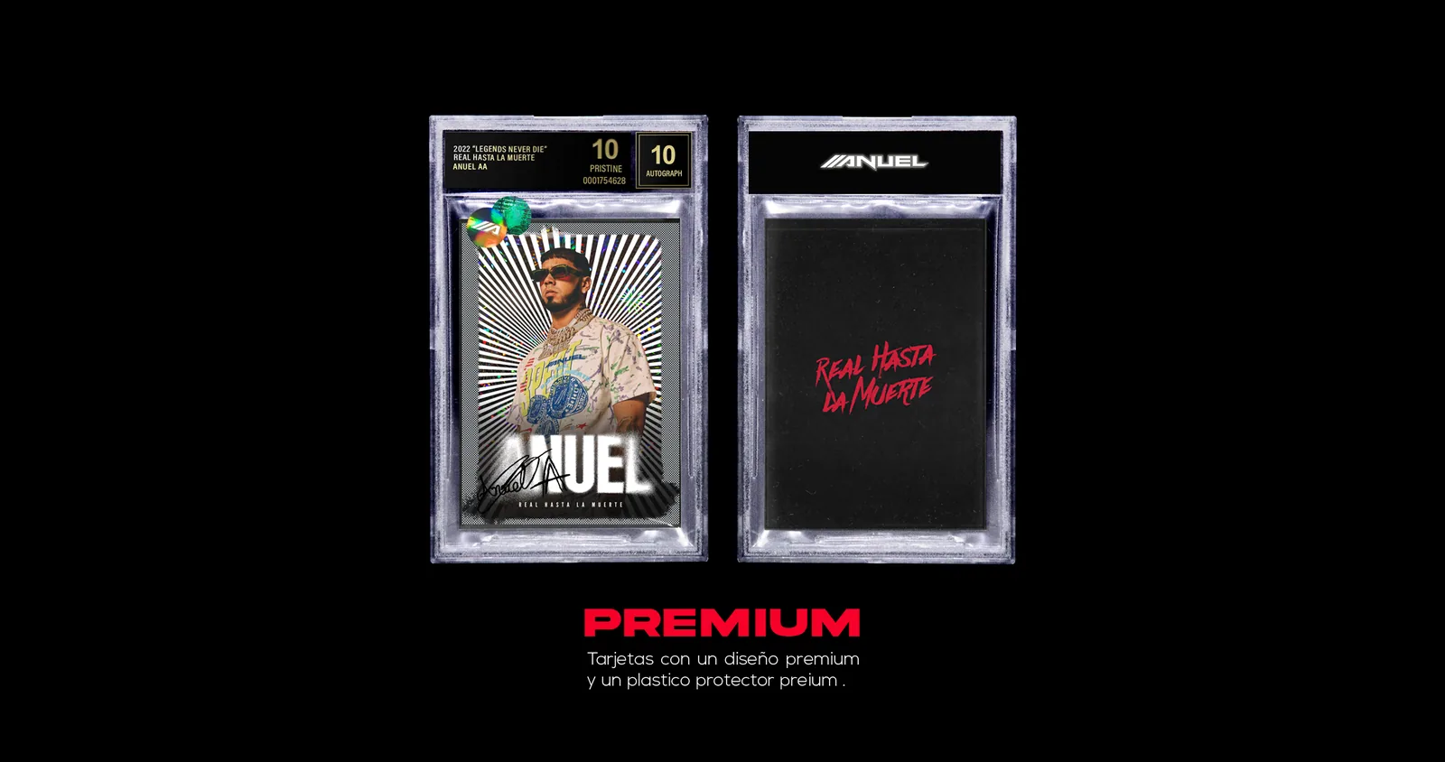 Cartas Coleccionables — render de carta Premium dorada
