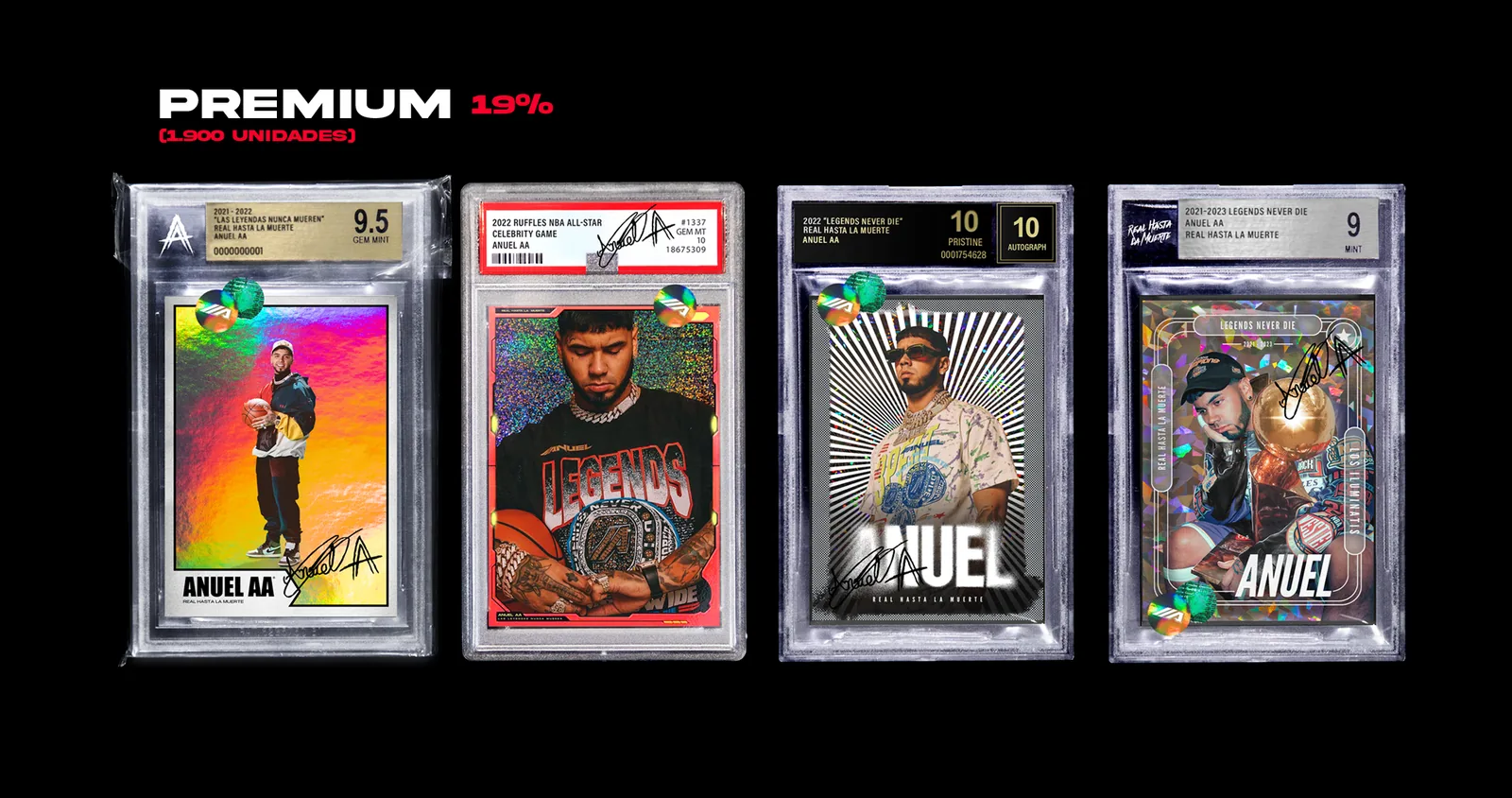 Cartas Coleccionables — fila de cartas Premium