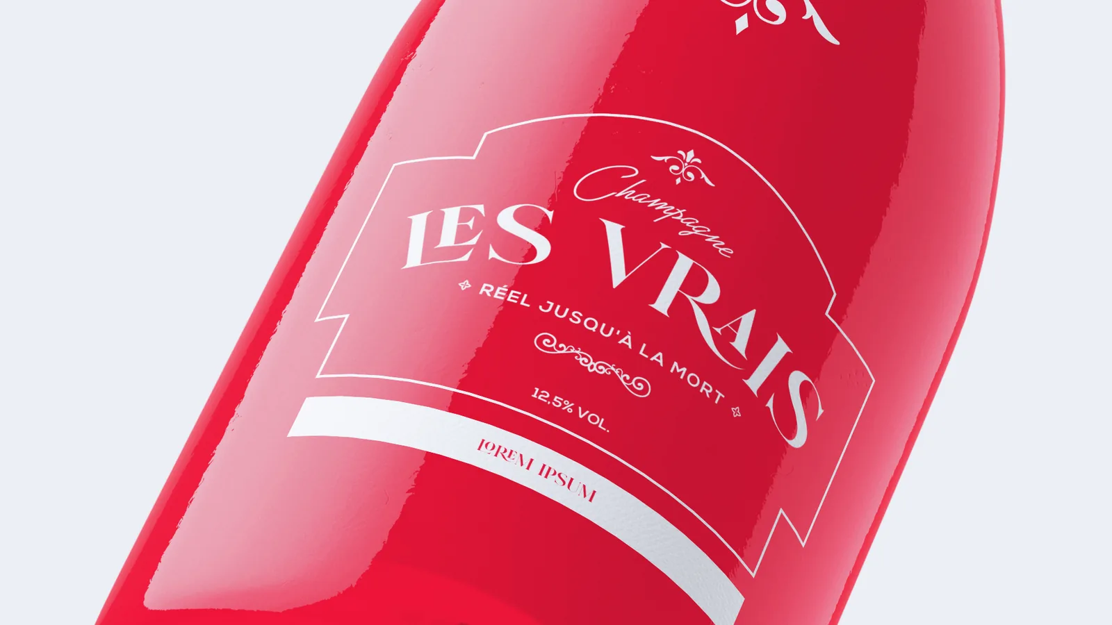 Les Vrais — detalle de botella Rouge