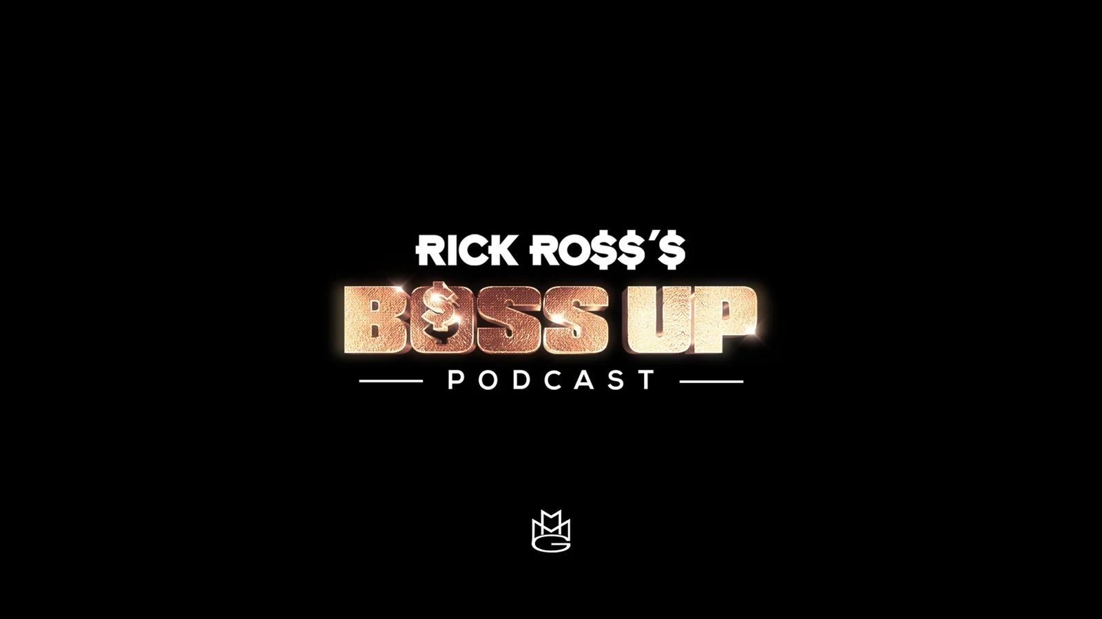 Rick Ross’s Boss Up Podcast — logotipo en relieve dorado