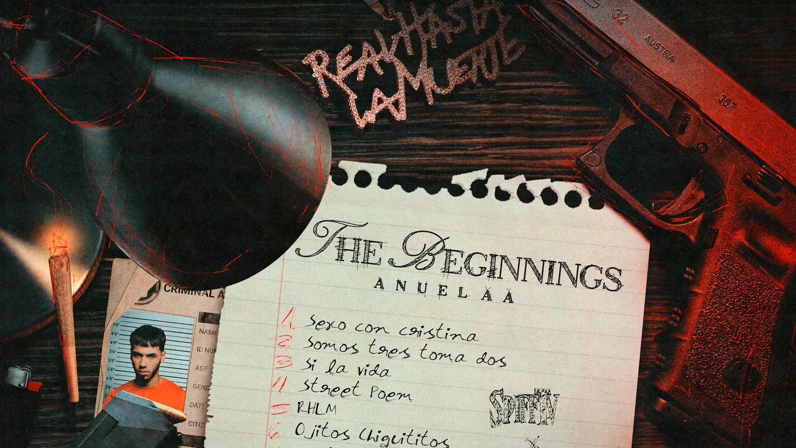 The Beginnings — escena del tracklist escrito a mano